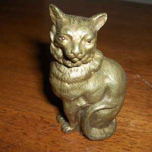 Vintage Cat Figurine 3 3/4" High Paperweight